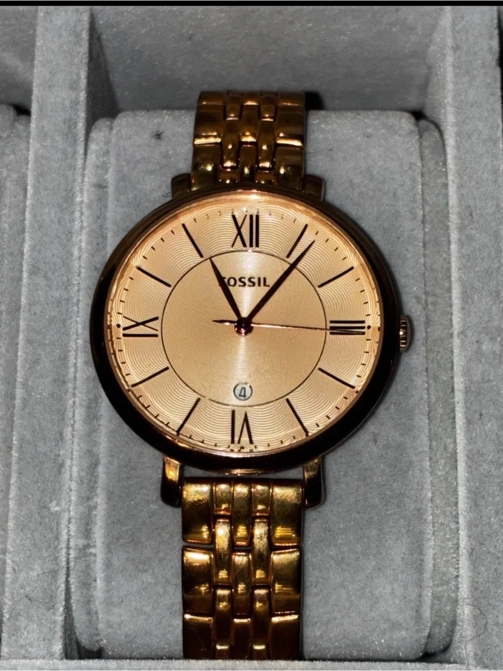Fossil women’s  Gold-Tone Stainless Steel Dress Watch